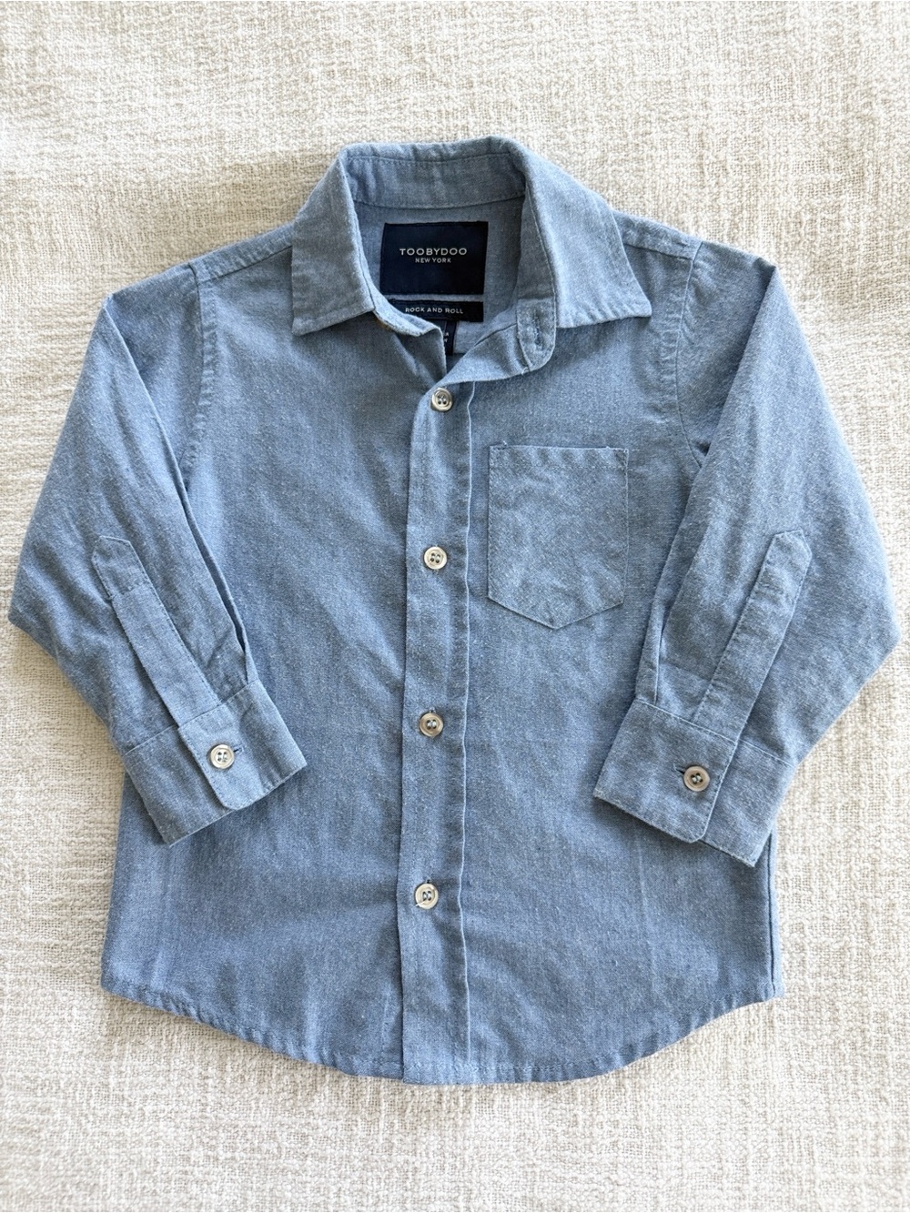 Toobydoo 2T Light Blue Long-Sleeve Button-Down Shirt